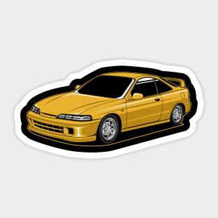 Yellow jdm integra Sticker